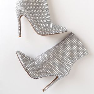 Steve Madden Crystal Rhinestone Pointed-Toe Booties